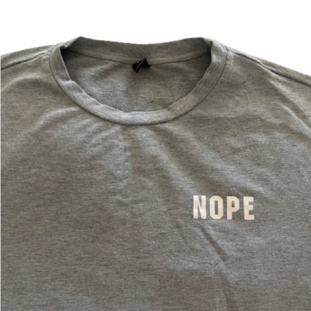 SHEIN Men graphic tee - Men t shirt “NOPE” Grey T shirt size M Summer T-shirt